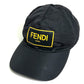 FENDI FXQ768 Logo Baseball Cap, Nylon, Unisex, Black