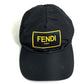 FENDI FXQ768 Logo Baseball Cap, Nylon, Unisex, Black