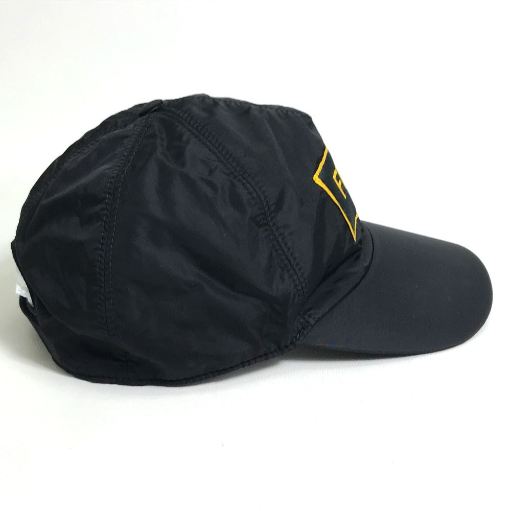 FENDI FXQ768 Logo Baseball Cap, Nylon, Unisex, Black