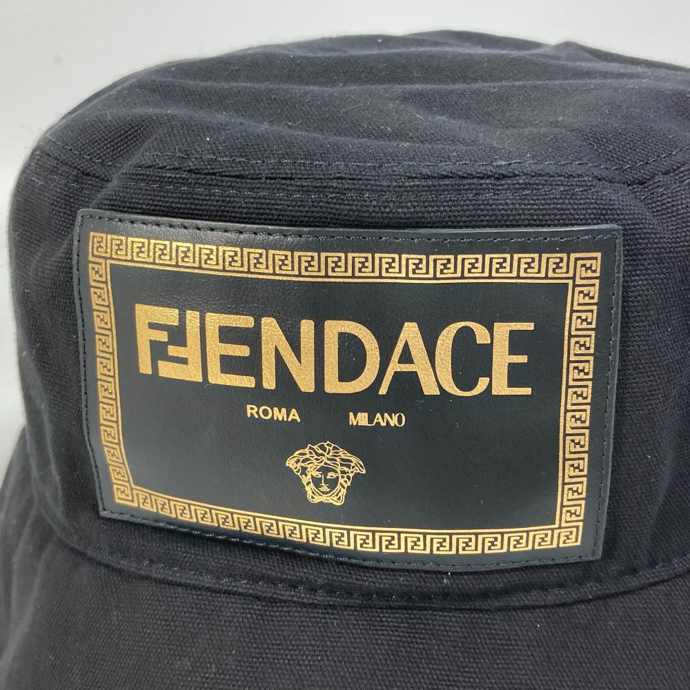 FENDI FXQ801 ヴェルサーチ versace コラボ フェンダーチェ fendace ロゴ  ハット帽 帽子 バケットハット ボブハット ハット コットン レディース - brandshop-reference