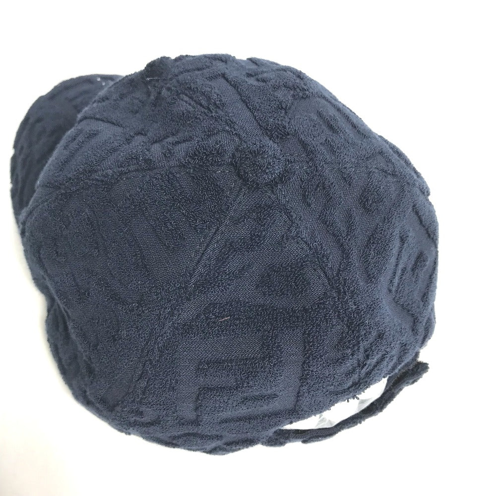 FENDI FXQ768 Zucca Pile Baseball Cap, Cotton, Navy, Women's