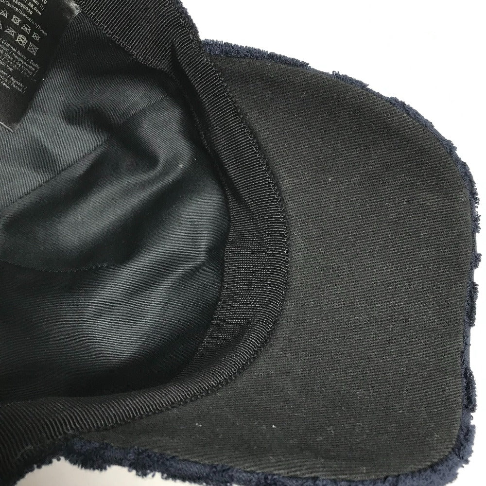 FENDI FXQ768 Zucca Pile Baseball Cap, Cotton, Navy, Women's