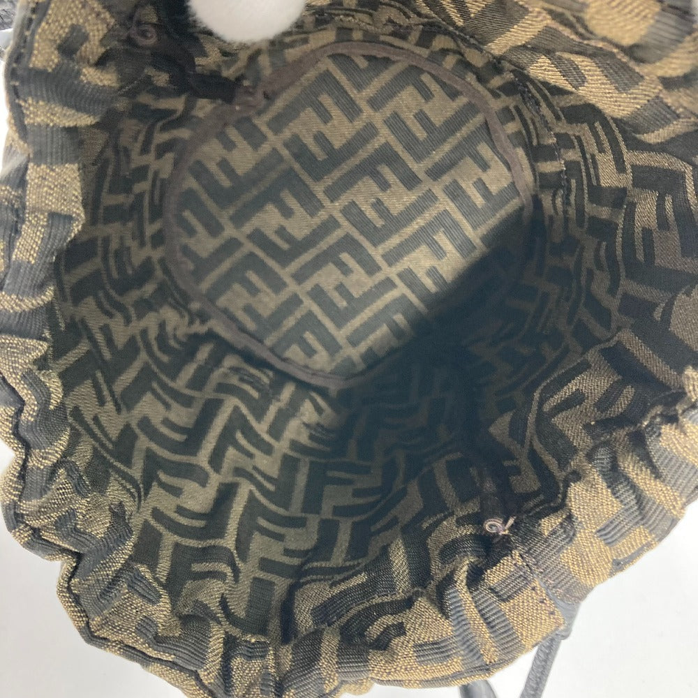 FENDI FXQ891 Handbag AIJE RAFFIA BUCKET Hat Bucket Hat &amp; Drawstring Bag Hat Bucket Hat Bob Hat Leather Women's Beige