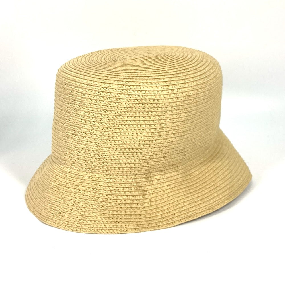 FENDI FXQ891 Handbag AIJE RAFFIA BUCKET Hat Bucket Hat &amp; Drawstring Bag Hat Bucket Hat Bob Hat Leather Women's Beige