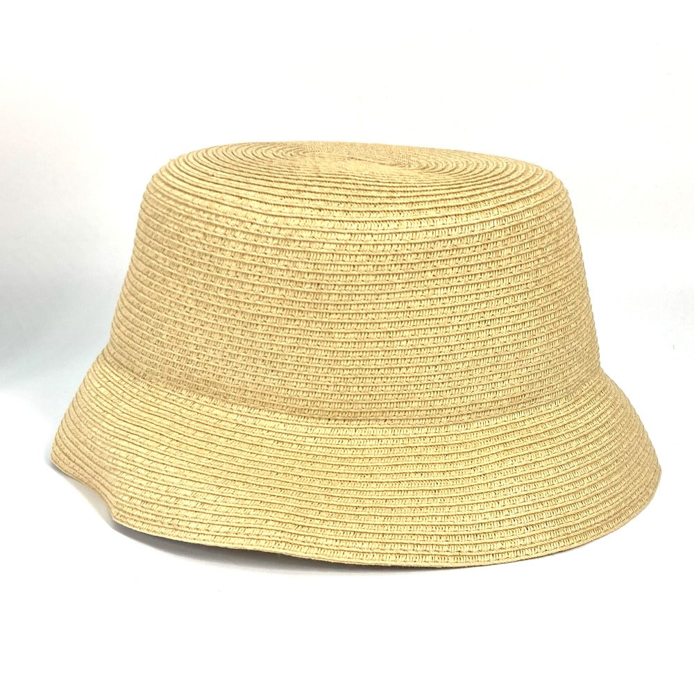 FENDI FXQ891 Handbag AIJE RAFFIA BUCKET Hat Bucket Hat &amp; Drawstring Bag Hat Bucket Hat Bob Hat Leather Women's Beige