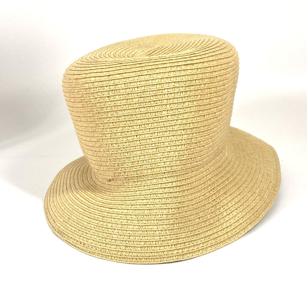 FENDI FXQ891 Handbag AIJE RAFFIA BUCKET Hat Bucket Hat &amp; Drawstring Bag Hat Bucket Hat Bob Hat Leather Women's Beige