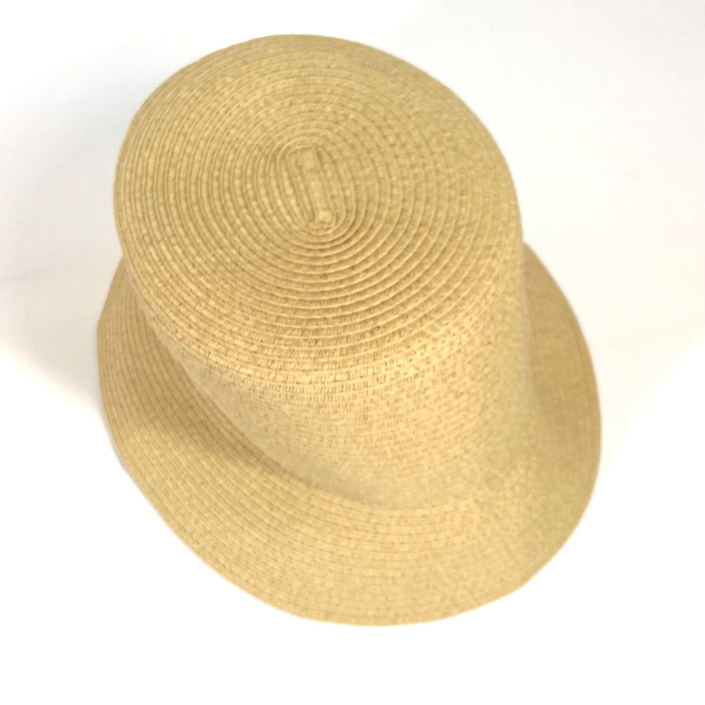 FENDI FXQ891 Handbag AIJE RAFFIA BUCKET Hat Bucket Hat &amp; Drawstring Bag Hat Bucket Hat Bob Hat Leather Women's Beige