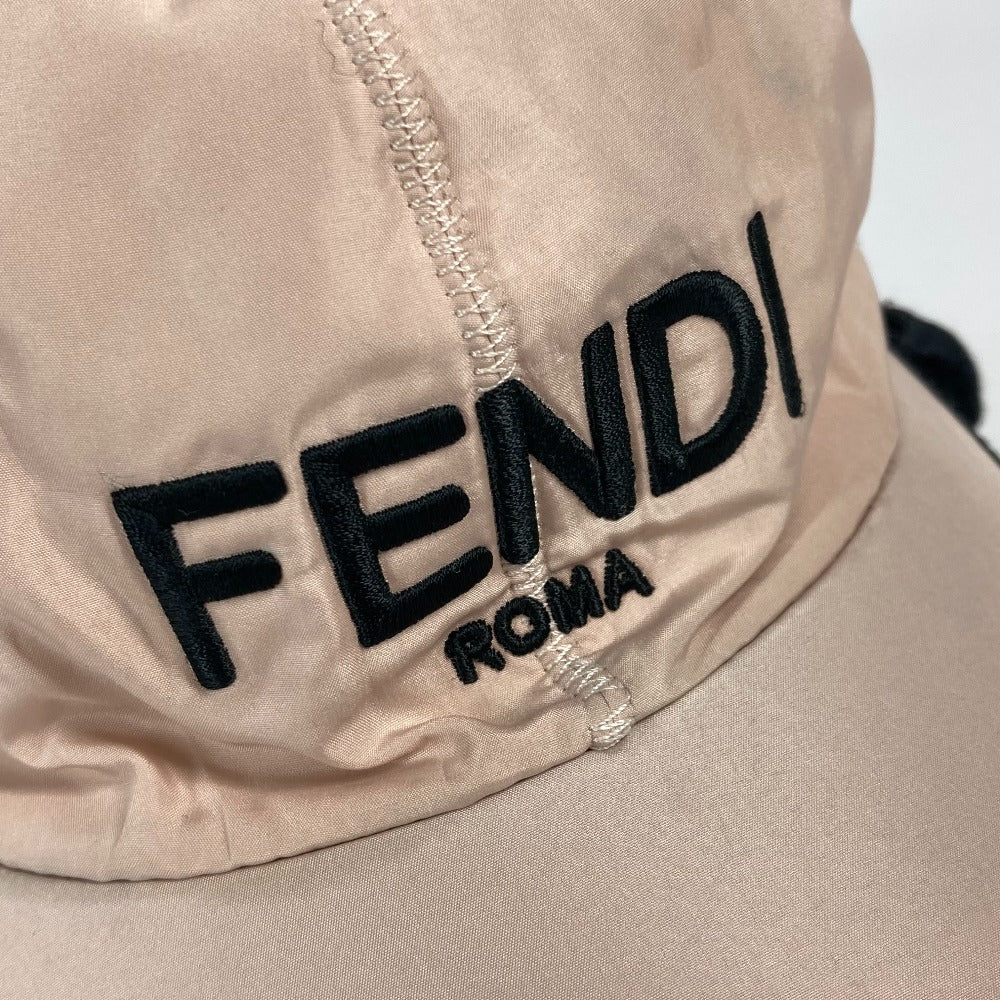 FENDI FXQ679 ファー モコモコ ロゴ フライト 帽子 キャップ帽 ベースボール キャップ レザー レディース - brandshop-reference