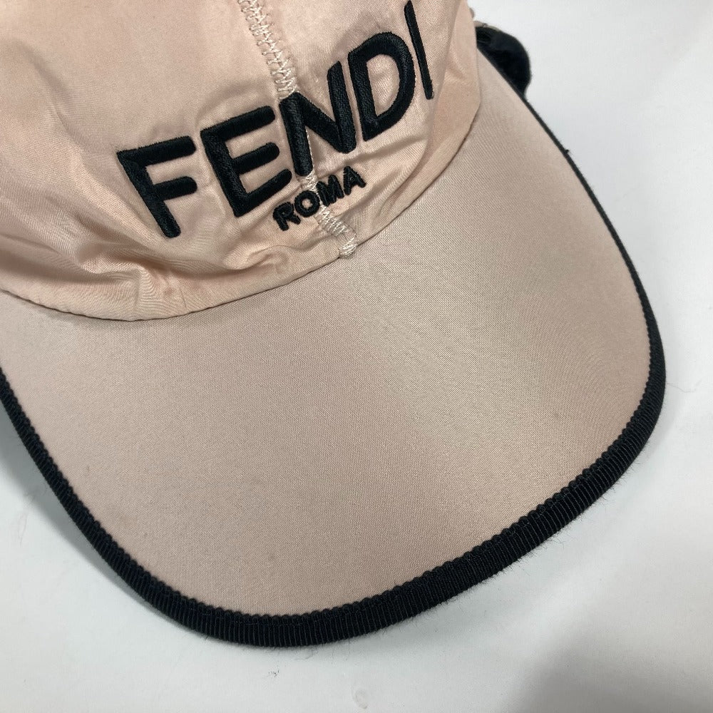 FENDI FXQ679 ファー モコモコ ロゴ フライト 帽子 キャップ帽 ベースボール キャップ レザー レディース - brandshop-reference