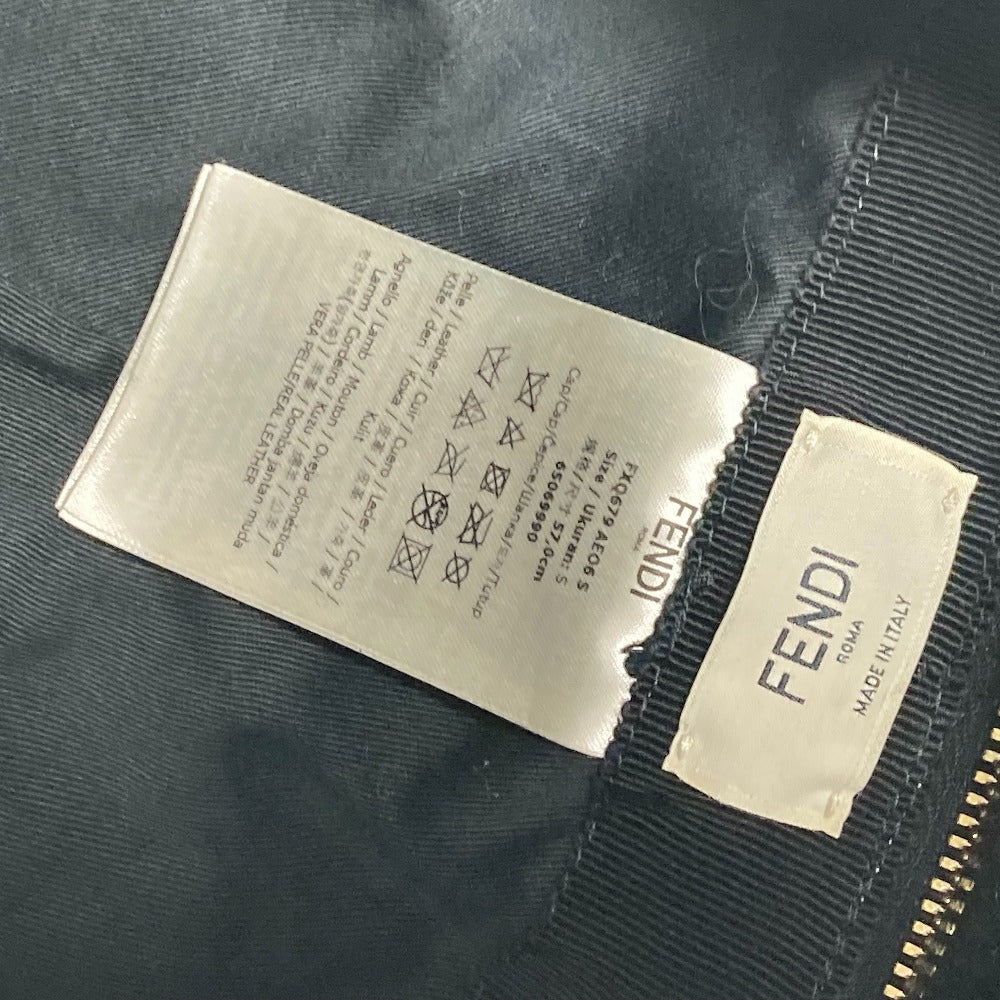 FENDI FXQ679 ファー モコモコ ロゴ フライト 帽子 キャップ帽 ベースボール キャップ レザー レディース - brandshop-reference