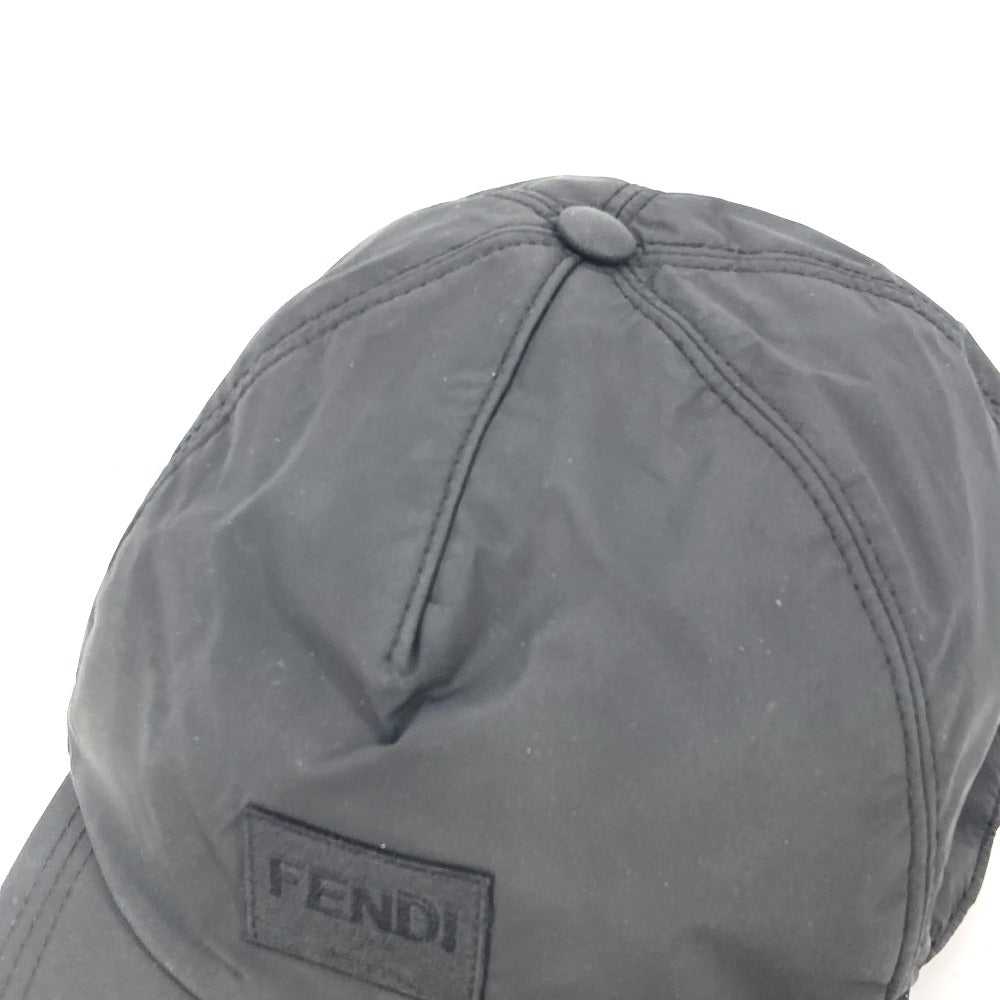 FENDI FXQ788 Logo Hat/Cap/Baseball Cap/Nylon/Men's Black