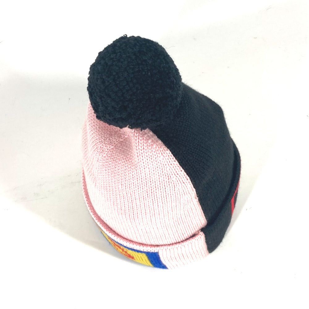 FENDI FXQ056 ビーニー 帽子 ニット帽 ニットキャップ ロゴ ポンポン付き ニット帽 ウール ユニセックス - brandshop-reference