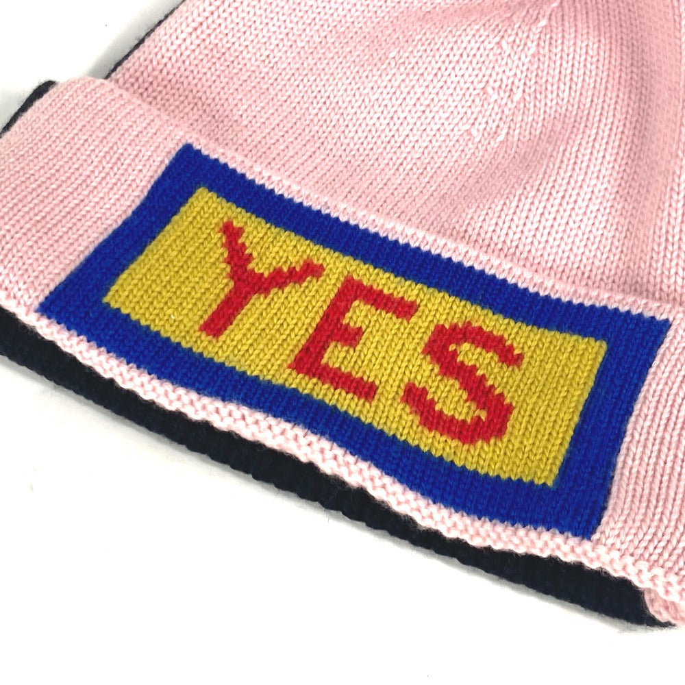 FENDI FXQ056 ビーニー 帽子 ニット帽 ニットキャップ ロゴ ポンポン付き ニット帽 ウール ユニセックス - brandshop-reference