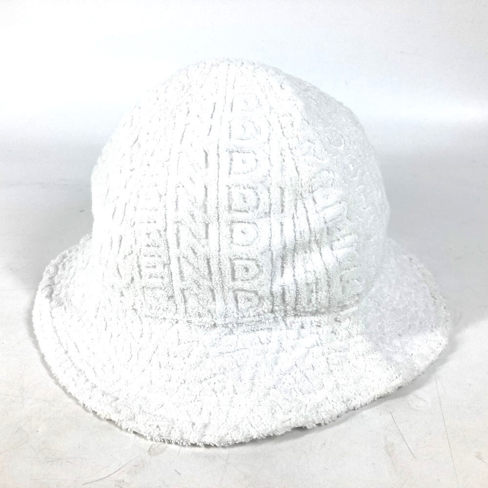 FENDI FXQ982 マークジェイコブス MARC JACOBS コラボ ズッカ ロゴ ハット帽 帽子 バケットハット ボブハット パイル ハット コットン レディース ホワイト - brandshop-reference