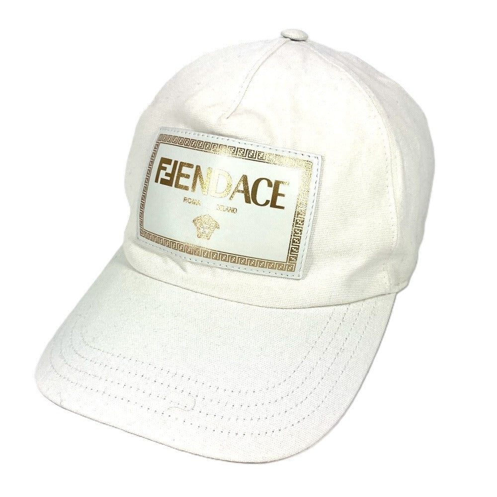 FENDI FXQ768 ヴェルサーチ コラボ versace フェンダーチェ fendace 帽子 キャップ帽 ベースボール キャップ コットン ユニセックス ホワイト - brandshop-reference