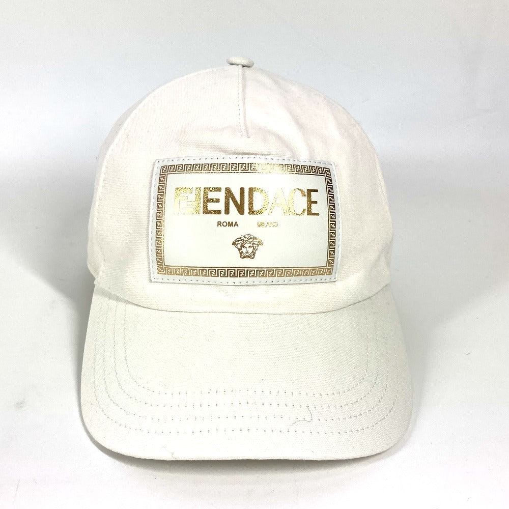 FENDI FXQ768 ヴェルサーチ コラボ versace フェンダーチェ fendace 帽子 キャップ帽 ベースボール キャップ コットン ユニセックス ホワイト - brandshop-reference