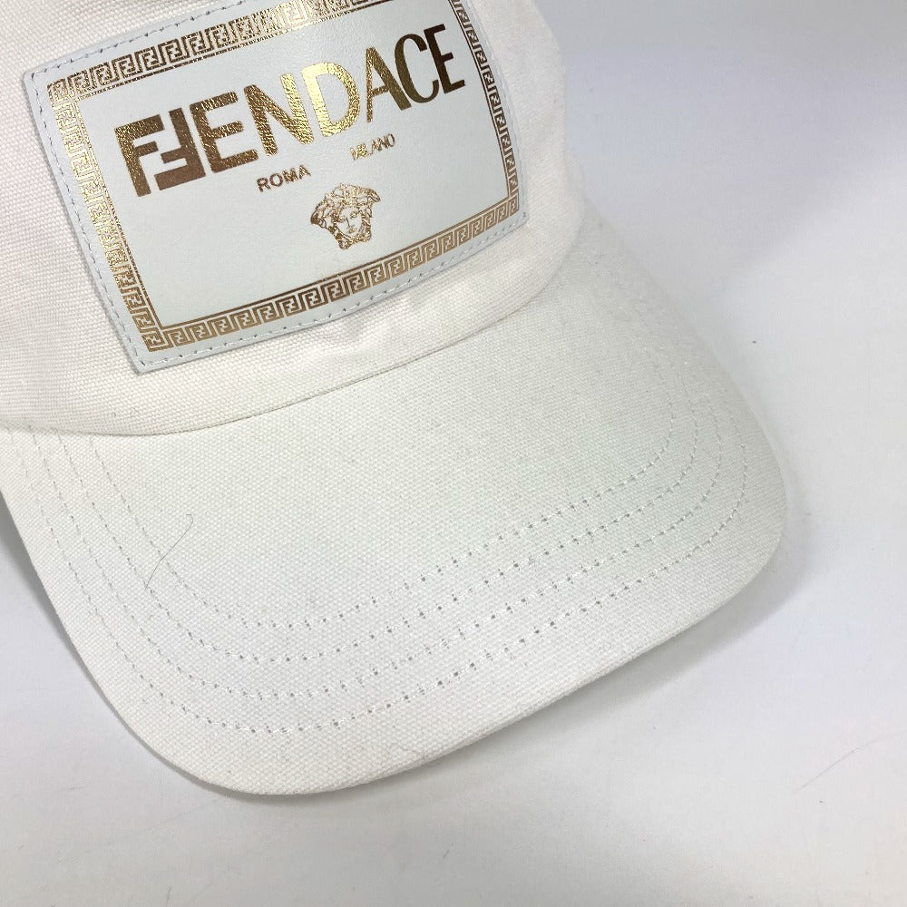 FENDI FXQ768 ヴェルサーチ コラボ versace フェンダーチェ fendace 帽子 キャップ帽 ベースボール キャップ コットン ユニセックス ホワイト - brandshop-reference