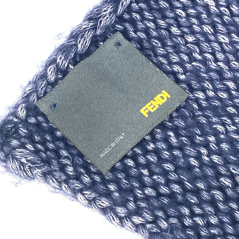 FENDI F ロゴ ニット マフラー ウール レディース ネイビー系 - brandshop-reference