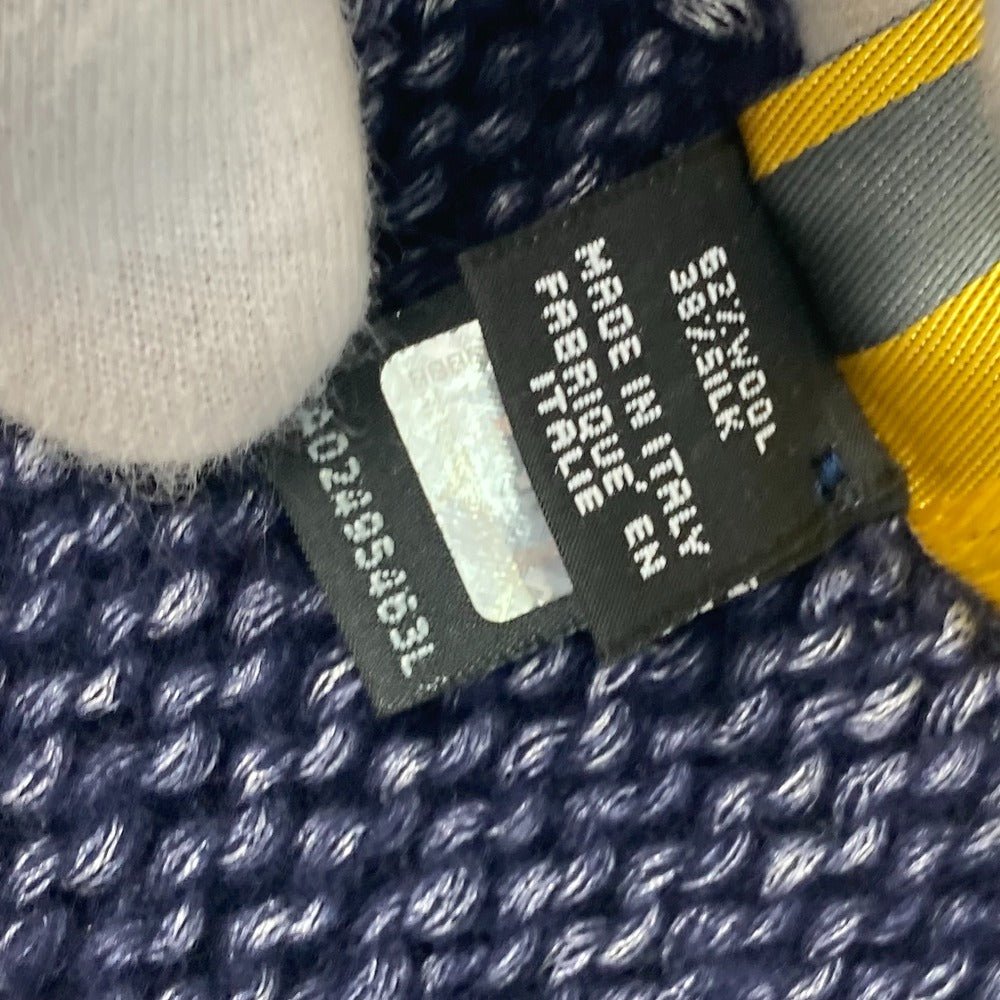 FENDI F ロゴ ニット マフラー ウール レディース ネイビー系 - brandshop-reference