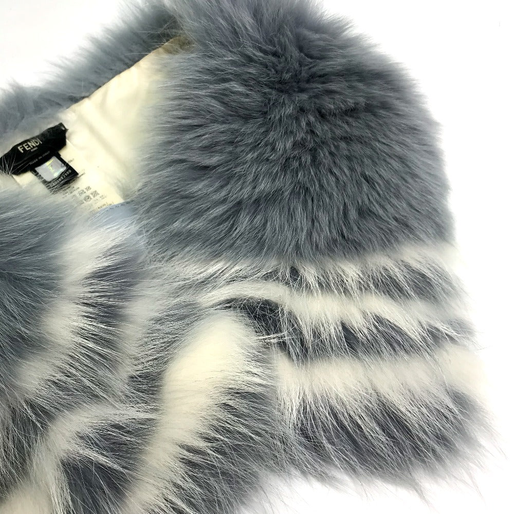 FENDI FNG426 ファー 留めフック付き ティペット スヌード マフラー ファー レディース ブルー