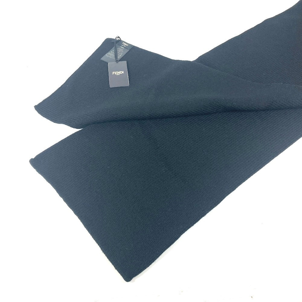 FENDI ロゴ バイカラー マフラー ウール ユニセックス ブラック - brandshop-reference