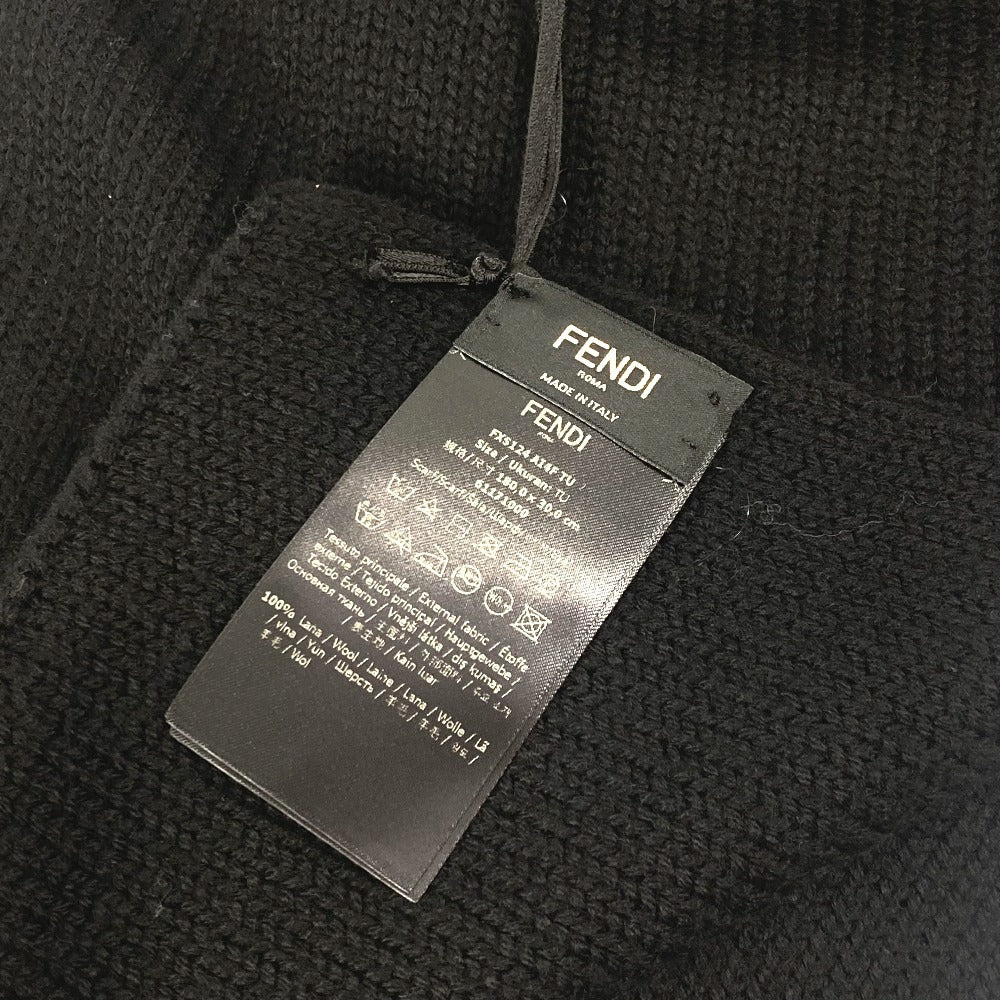 FENDI ロゴ バイカラー マフラー ウール ユニセックス ブラック - brandshop-reference