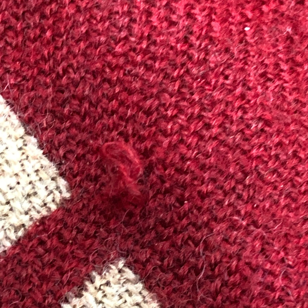 FENDI ズッカ柄 ファッション小物 防寒具 ストール リバーシブル マフラー ウール レディース レッド