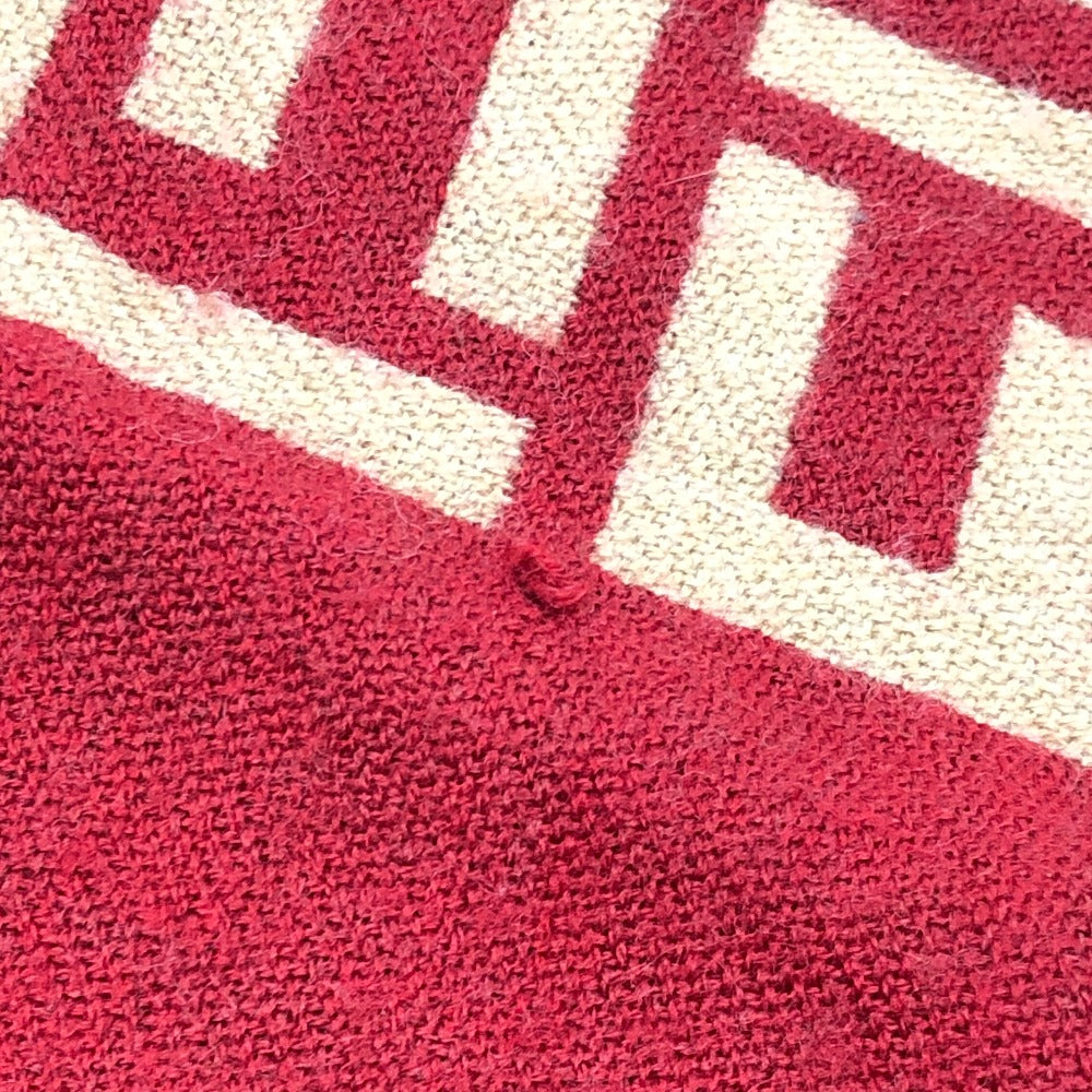 FENDI ズッカ柄 ファッション小物 防寒具 ストール リバーシブル マフラー ウール レディース レッド