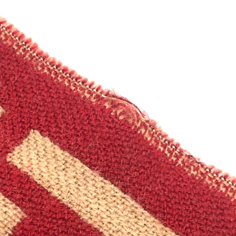 FENDI ズッカ柄 ファッション小物 防寒具 ストール リバーシブル マフラー ウール レディース レッド