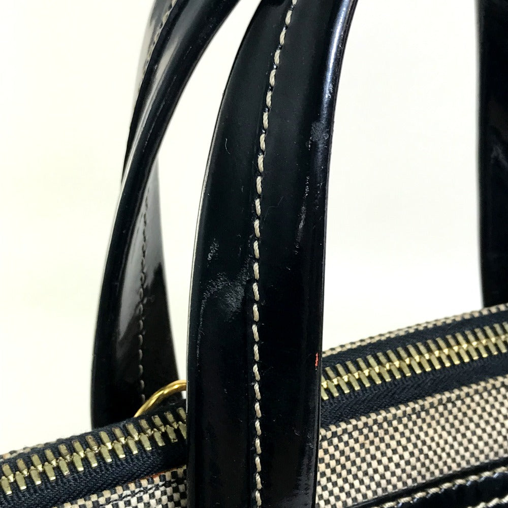 FENDI enamel Chameleon bag, 2-way shoulder bag/handbag, canvas/patent leather, women's, black