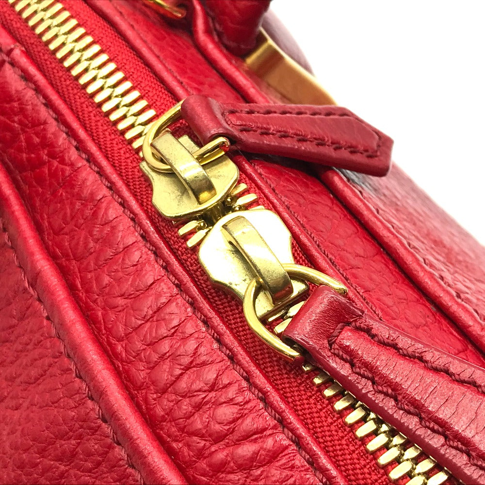 FENDI 8BL114 Mini Boston Bag, Chameleon Design, 2-Way Shoulder Bag, Crossbody Bag, Handbag, Leather, Women's, Red