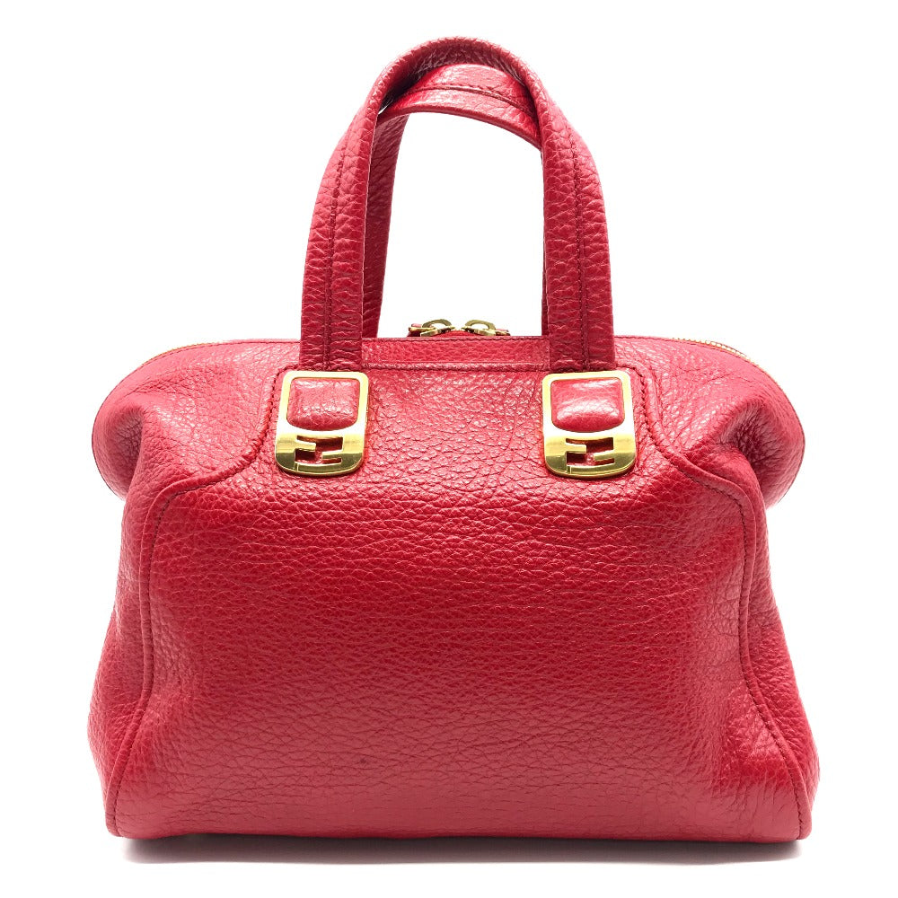 FENDI 8BL114 Mini Boston Bag, Chameleon Design, 2-Way Shoulder Bag, Crossbody Bag, Handbag, Leather, Women's, Red