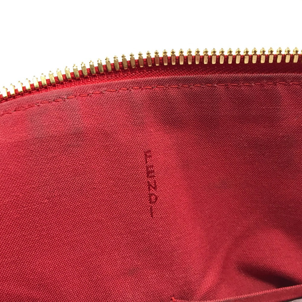 FENDI 8BL114 Mini Boston Bag, Chameleon Design, 2-Way Shoulder Bag, Crossbody Bag, Handbag, Leather, Women's, Red