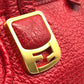 FENDI 8BL114 Mini Boston Bag, Chameleon Design, 2-Way Shoulder Bag, Crossbody Bag, Handbag, Leather, Women's, Red