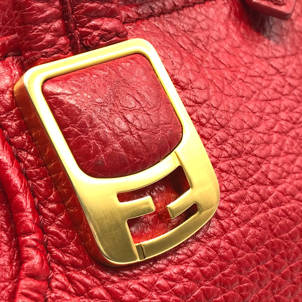 FENDI 8BL114 Mini Boston Bag, Chameleon Design, 2-Way Shoulder Bag, Crossbody Bag, Handbag, Leather, Women's, Red