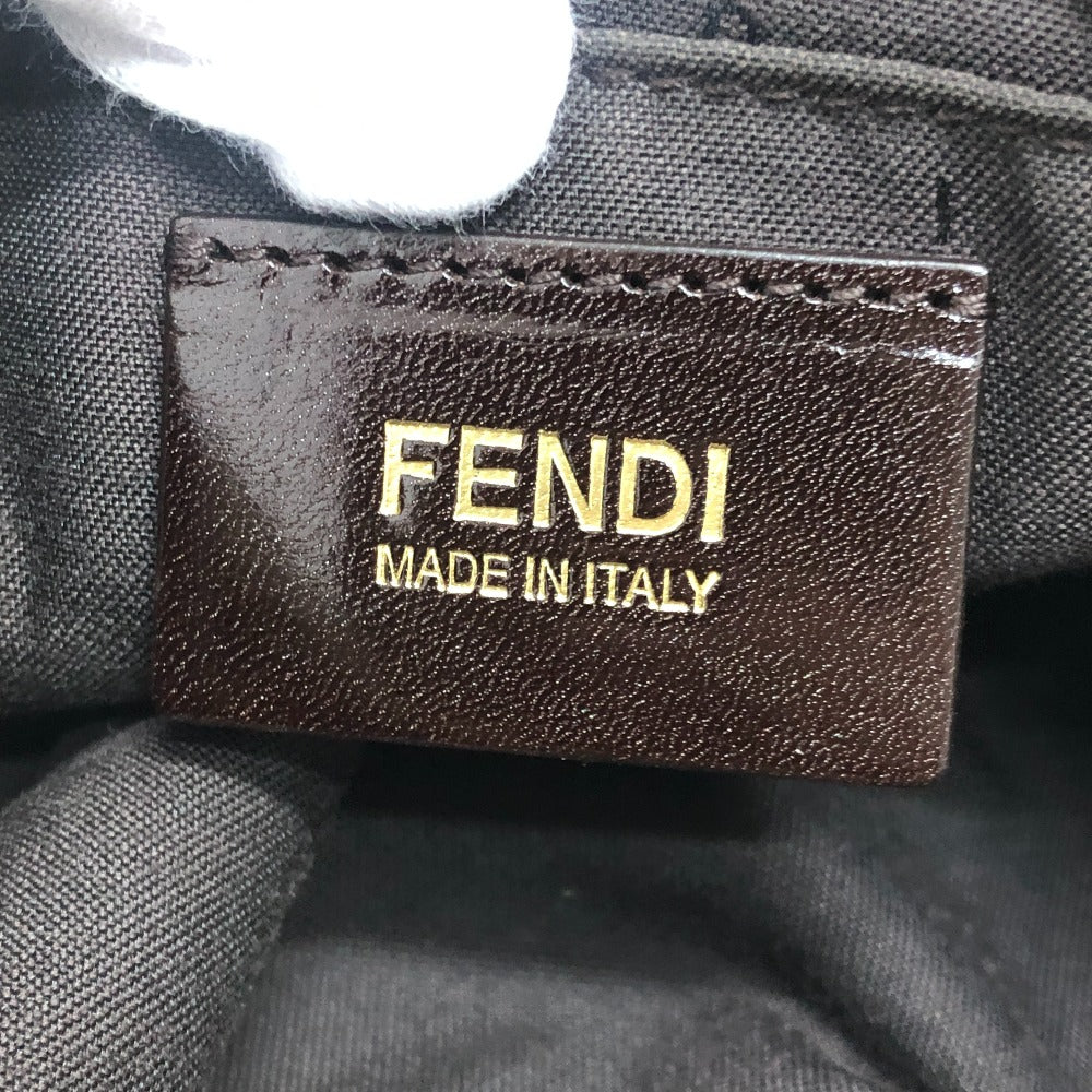 FENDI 8BR633 ズッカ柄 サイドジップ 肩掛けバック カバン バック ショルダーバッグ キャンバス レディース ベージュ