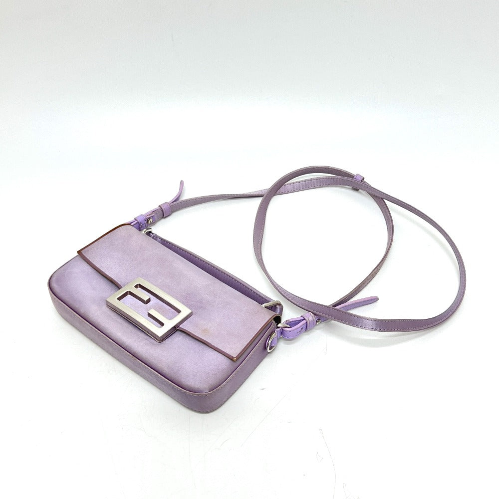 FENDI 7AS142 バゲット スマートフォンポーチ 2WAY ミニバッグ カバン バッグ ショルダーバッグ サテン レディース パープル