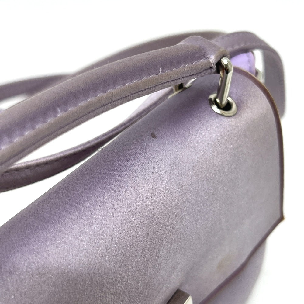 FENDI 7AS142 バゲット スマートフォンポーチ 2WAY ミニバッグ カバン バッグ ショルダーバッグ サテン レディース パープル