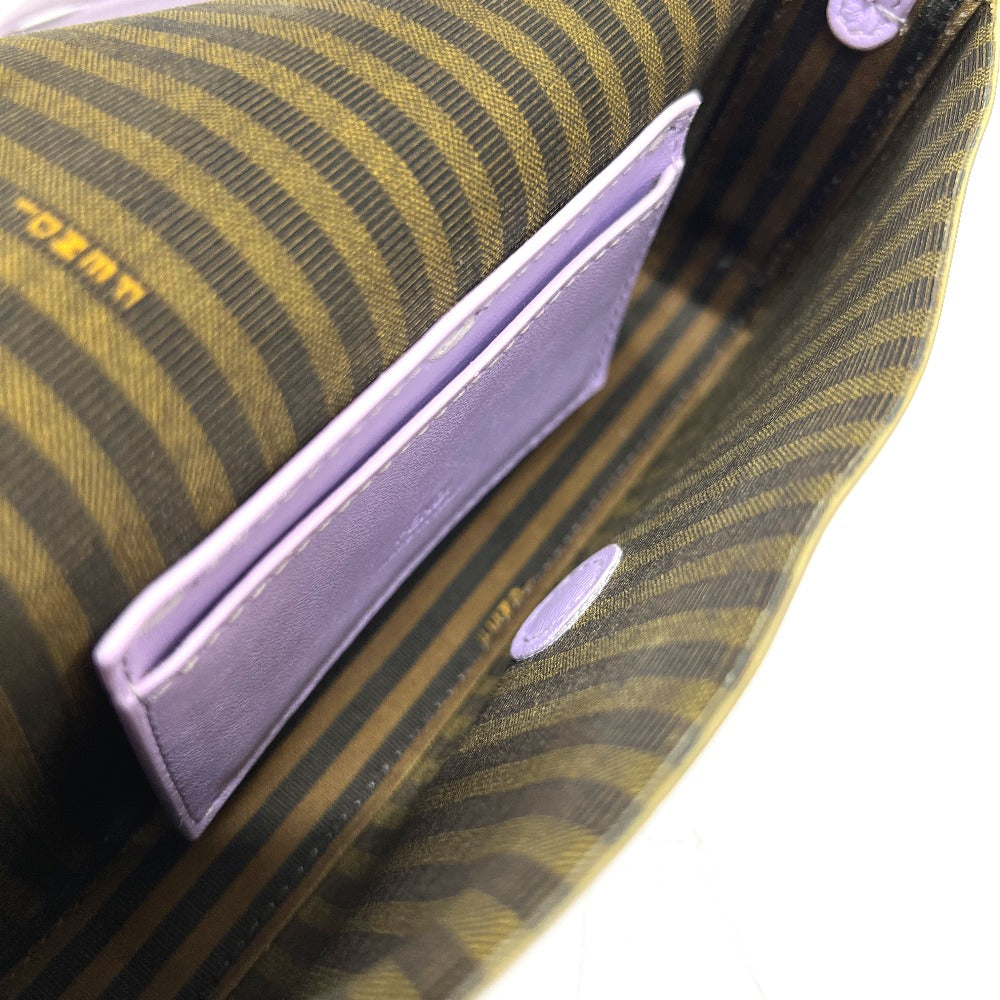 FENDI 7AS142 バゲット スマートフォンポーチ 2WAY ミニバッグ カバン バッグ ショルダーバッグ サテン レディース パープル