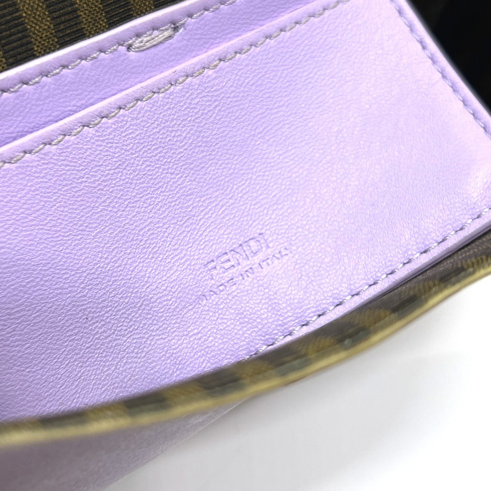 FENDI 7AS142 バゲット スマートフォンポーチ 2WAY ミニバッグ カバン バッグ ショルダーバッグ サテン レディース パープル