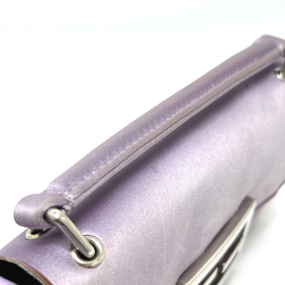 FENDI 7AS142 バゲット スマートフォンポーチ 2WAY ミニバッグ カバン バッグ ショルダーバッグ サテン レディース パープル