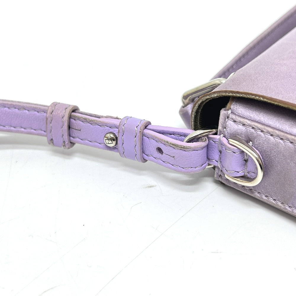 FENDI 7AS142 バゲット スマートフォンポーチ 2WAY ミニバッグ カバン バッグ ショルダーバッグ サテン レディース パープル