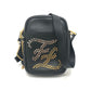 FENDI 7VA456 Calligraphy Studded Shoulder Bag Bag Bag Shoulder Bag Leather Women's Black
