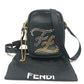 FENDI 7VA456 Calligraphy Studded Shoulder Bag Bag Bag Shoulder Bag Leather Women's Black