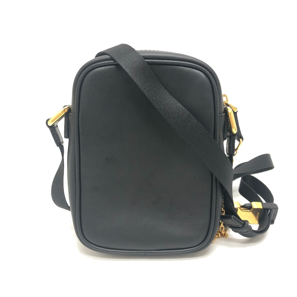 FENDI 7VA456 Calligraphy Studded Shoulder Bag Bag Bag Shoulder Bag Leather Women's Black