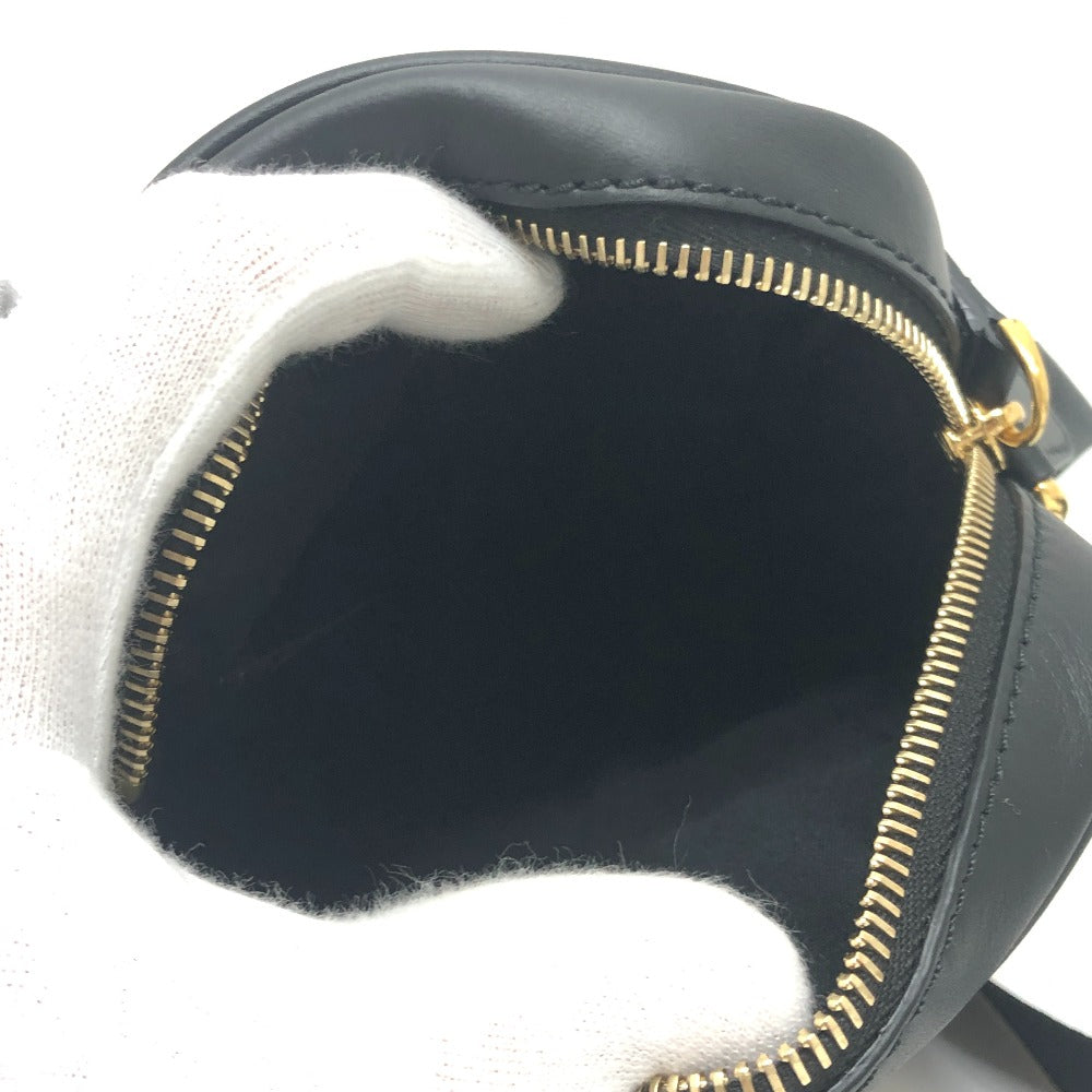 FENDI 7VA456 Calligraphy Studded Shoulder Bag Bag Bag Shoulder Bag Leather Women's Black