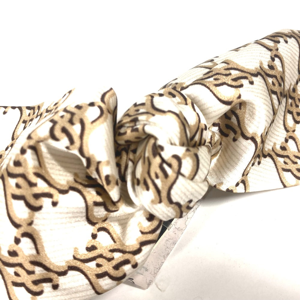 FENDI FXT114 Logo Ribbon Hair Clip, Hair Accessory, Silk Barrette, Women's, Beige
