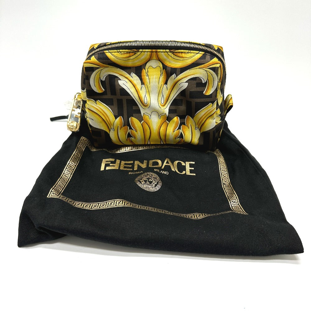 FENDI 8N0172 ヴェルサーチ VERSACE コラボ フェンダーチェ FENDACE ズッカ 化粧ポーチ ポーチ ナイロン レディース - brandshop-reference