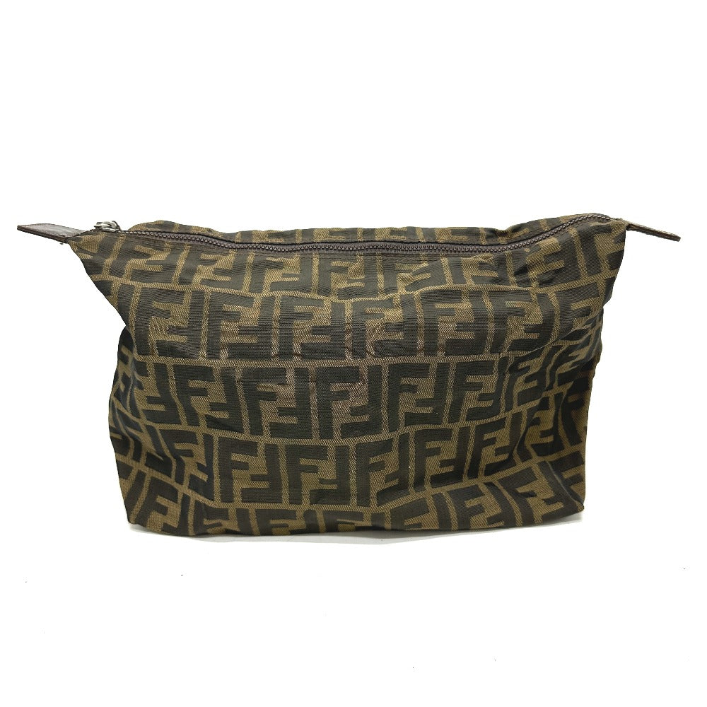 FENDI Zucca Pattern Multi Case All Over Pattern Accessory Case Pouch Canvas/Leather Women's Brown
