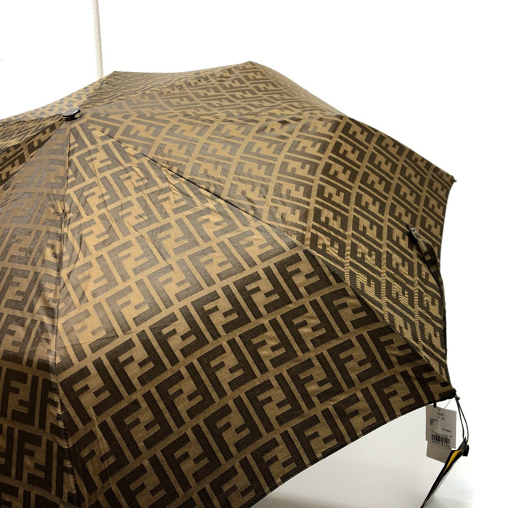 FENDI ズッカ柄  アンブレラ ケース付き 折りたたみ傘 傘 キャンバス レディース ブラウン - brandshop-reference